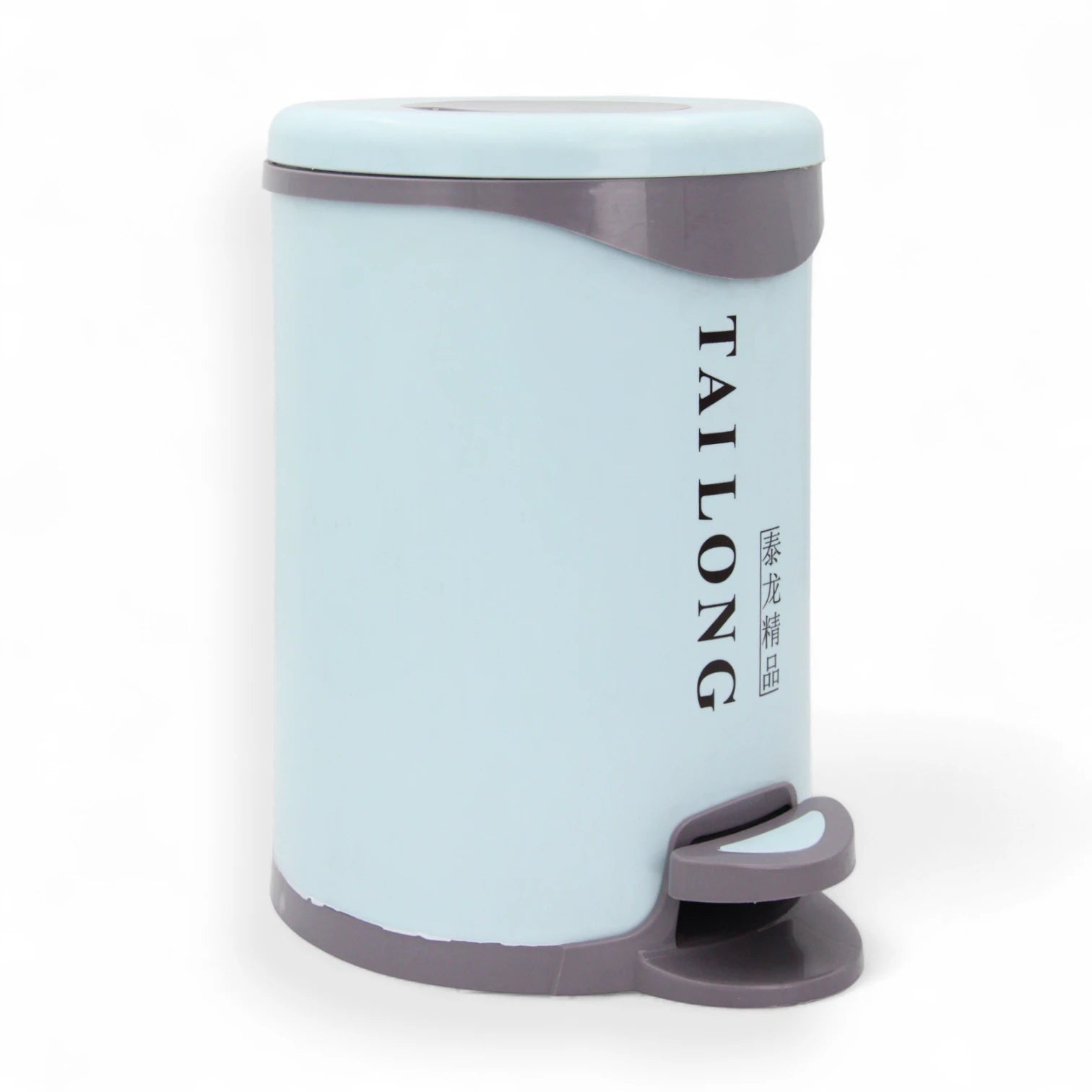TAILONG Light Blue Pedal Bin with Removable Inner Bucket | Trash Can with Lid | Hands-Free Waste Bin for Kitchen, Bathroom & Office