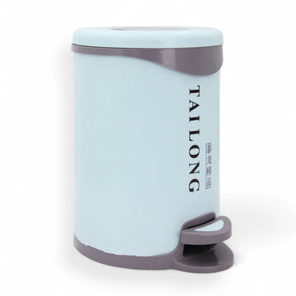 TAILONG Light Blue Pedal Bin with Removable Inner Bucket | Trash Can with Lid | Hands-Free Waste Bin for Kitchen, Bathroom & Office