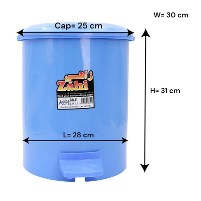 ALFELAIJ 10L Blue Pedal Bin | Small Household Trash Can with Lid | Odor-Control Waste Bin for Kitchen, Office, Restaurant & Outdoor Use