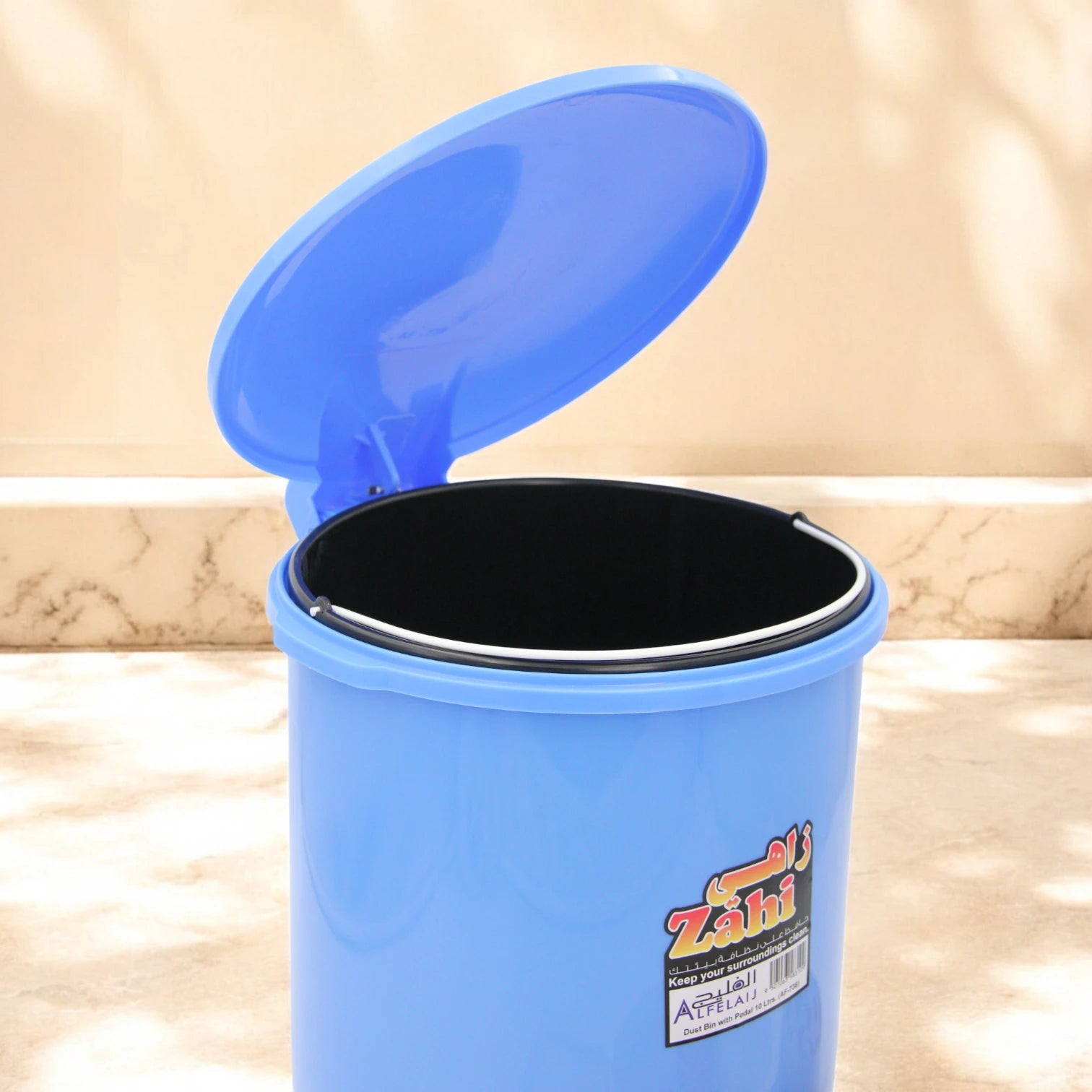 ALFELAIJ 10L Blue Pedal Bin | Small Household Trash Can with Lid | Odor-Control Waste Bin for Kitchen, Office, Restaurant & Outdoor Use