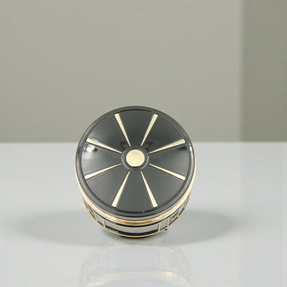 جرة زخرفية سوداء فاخرة بتفاصيل ذهبية - حاوية تخزين أنيقة للبخور أو المجوهرات أو ديكور المنزل 