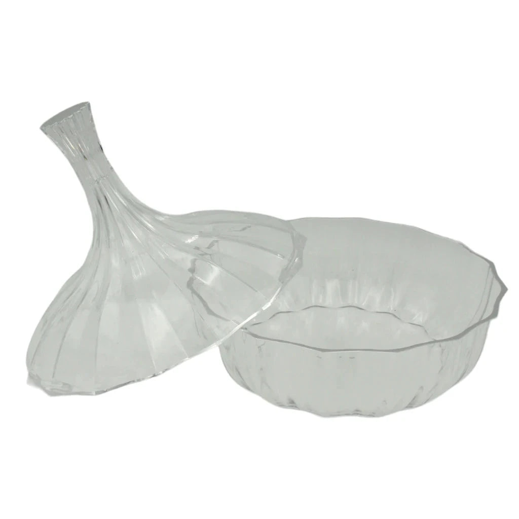 Elegant Serving Dish with Lid – 22cm | Shatter-Resistant | silver Motif Design | Premium Tableware for Dining & Entertaining - Damoo