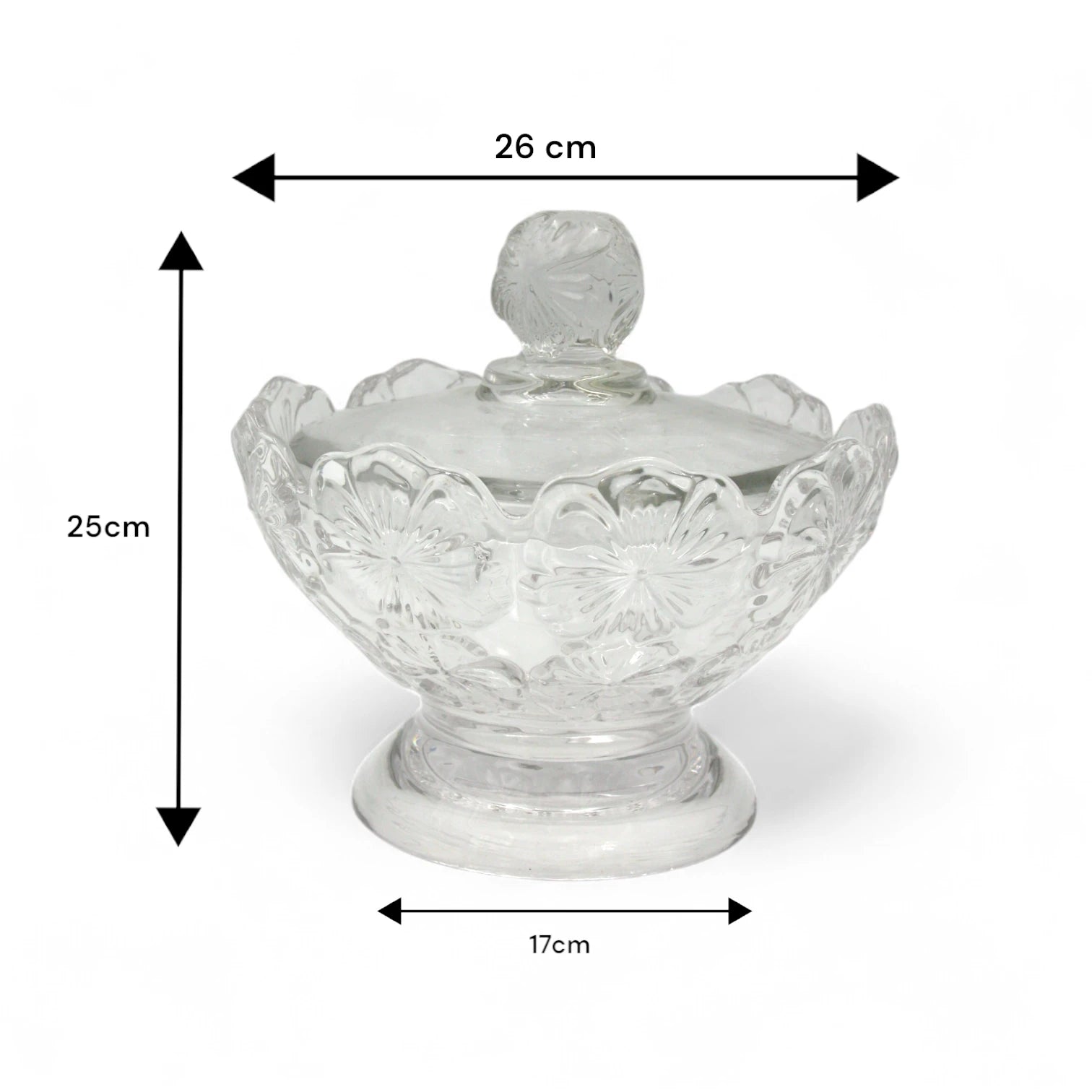 Bloom Crystal Candy Bowl – Exquisite Men’s Serving Piece with Brilliant Cut Design – Elegant Glassware for Chocolates, Nuts & Treats – Dishwasher Safe & Durable – Perfect Gift for Housewarming, Parties & Special Occasions – SUG1407A/G - Damoo