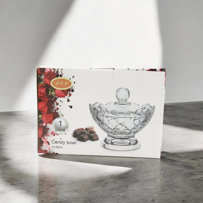 Bloom Crystal Candy Bowl – Exquisite Men’s Serving Piece with Brilliant Cut Design – Elegant Glassware for Chocolates, Nuts & Treats – Dishwasher Safe & Durable – Perfect Gift for Housewarming, Parties & Special Occasions – SUG1407A/G - Damoo