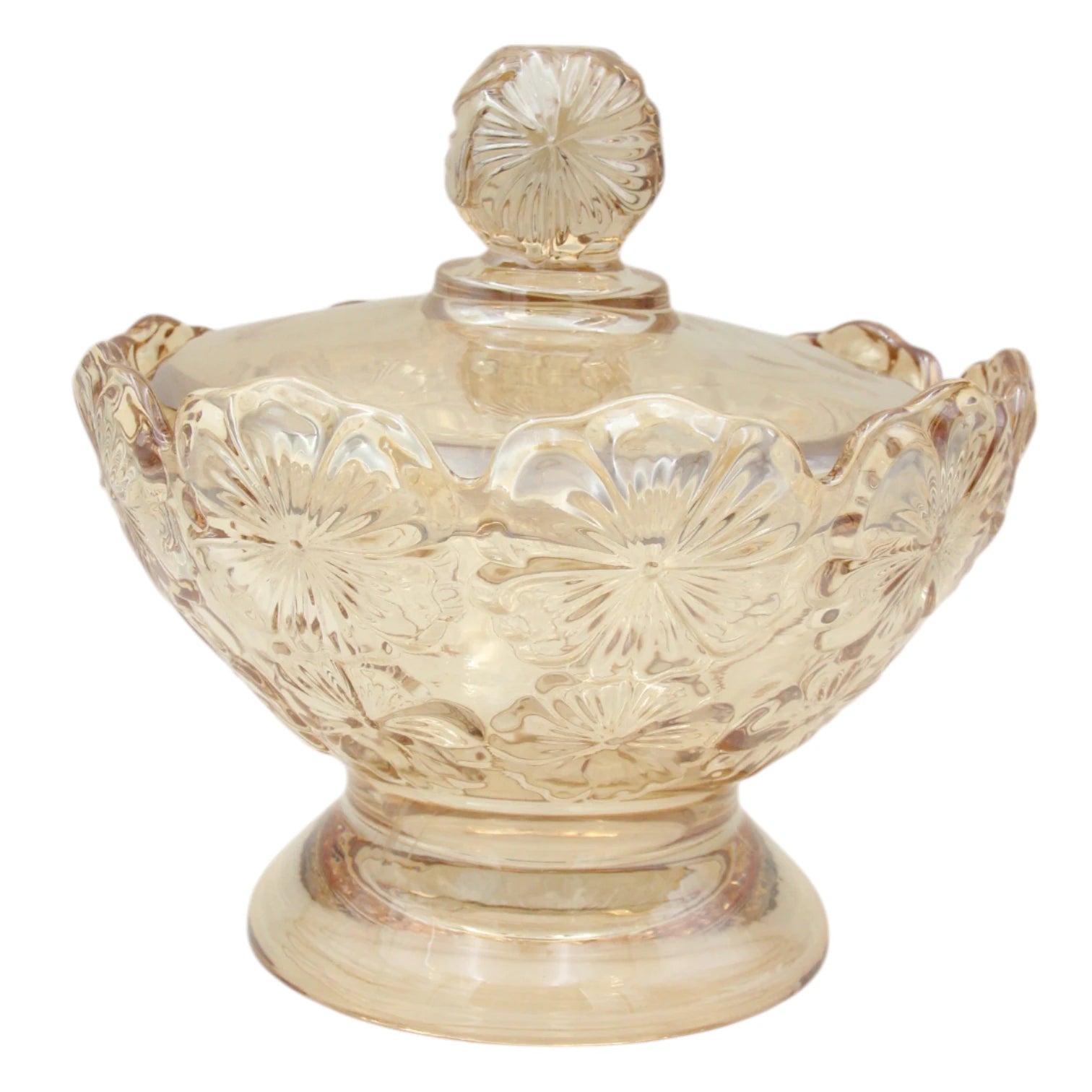 Bloom Crystal Candy Bowl – Exquisite Men’s Serving Piece with Brilliant Cut Design – Elegant Glassware for Chocolates, Nuts & Treats – Dishwasher Safe & Durable – Perfect Gift for Housewarming, Parties & Special Occasions – SUG1407A/G (gold) - Damoo