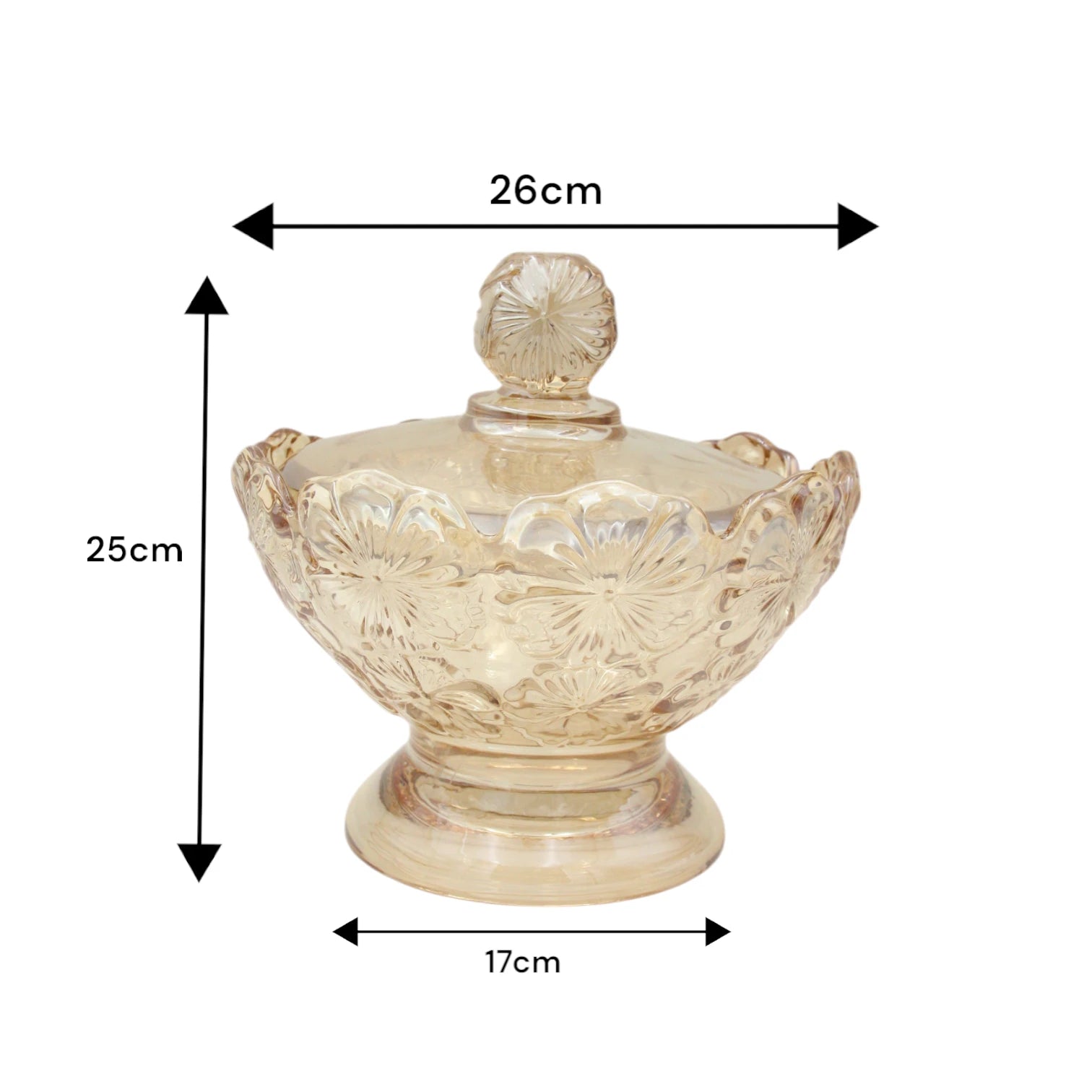 Bloom Crystal Candy Bowl – Exquisite Men’s Serving Piece with Brilliant Cut Design – Elegant Glassware for Chocolates, Nuts & Treats – Dishwasher Safe & Durable – Perfect Gift for Housewarming, Parties & Special Occasions – SUG1407A/G (gold) - Damoo