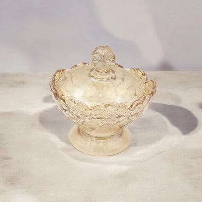 Bloom Crystal Candy Bowl – Exquisite Men’s Serving Piece with Brilliant Cut Design – Elegant Glassware for Chocolates, Nuts & Treats – Dishwasher Safe & Durable – Perfect Gift for Housewarming, Parties & Special Occasions – SUG1407A/G (gold) - Damoo