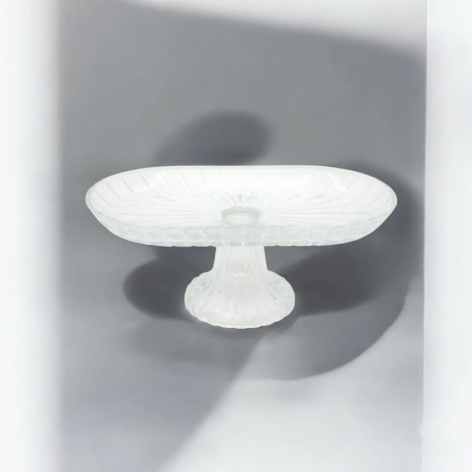AML Home Collection Elegant Crystal Glass Cake Stand with Pedestal Base – Decorative Round Dessert Display Plate for Cakes, Cupcakes, Pastries, Fruits & Appetizers – Durable Clear Glass Serving Platter for Weddings, Parties & Home Decor - Damoo