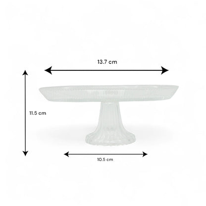AML Home Collection Elegant Crystal Glass Cake Stand with Pedestal Base – Decorative Round Dessert Display Plate for Cakes, Cupcakes, Pastries, Fruits & Appetizers – Durable Clear Glass Serving Platter for Weddings, Parties & Home Decor (p155911B)) - Damoo