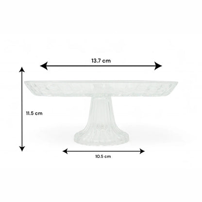 AML Home Collection Elegant Crystal Glass Cake Stand with Pedestal Base – Decorative Round Dessert Display Plate for Cakes, Cupcakes, Pastries, Fruits & Appetizers – Durable Clear Glass Serving Platter for Weddings, Parties & Home Decor - Damoo