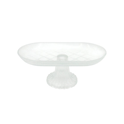 AML Home Collection Elegant Crystal Glass Cake Stand with Pedestal Base – Decorative Round Dessert Display Plate for Cakes, Cupcakes, Pastries, Fruits & Appetizers – Durable Clear Glass Serving Platter for Weddings, Parties & Home Decor (p155911B)) - Damoo
