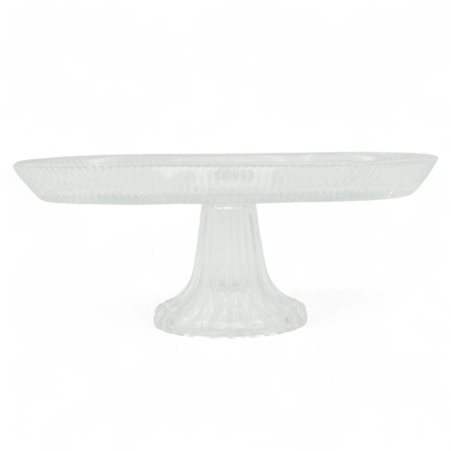 AML Home Collection Elegant Crystal Glass Cake Stand with Pedestal Base – Decorative Round Dessert Display Plate for Cakes, Cupcakes, Pastries, Fruits & Appetizers – Durable Clear Glass Serving Platter for Weddings, Parties & Home Decor (p155911B)) - Damoo