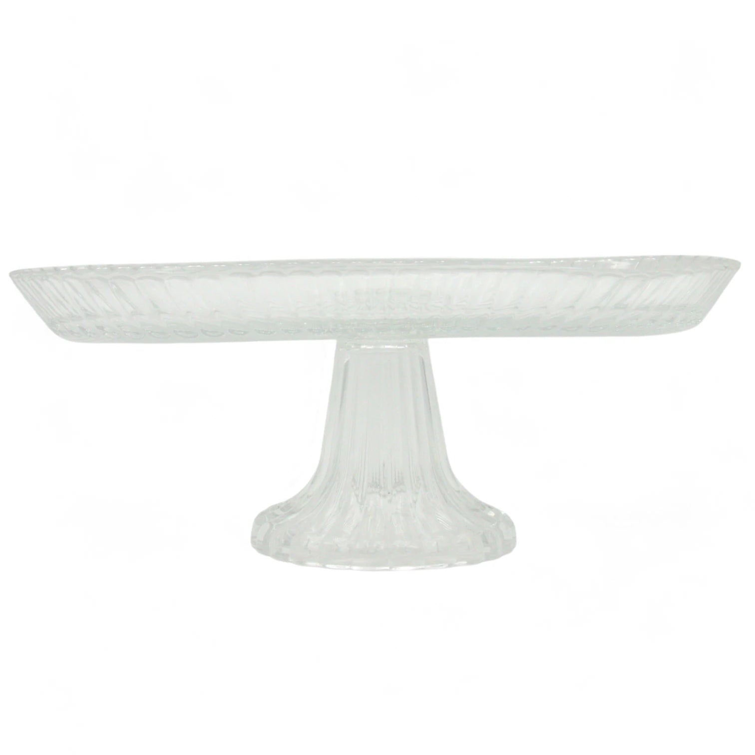 AML Home Collection Elegant Crystal Glass Cake Stand with Pedestal Base – Decorative Round Dessert Display Plate for Cakes, Cupcakes, Pastries, Fruits & Appetizers – Durable Clear Glass Serving Platter for Weddings, Parties & Home Decor (p155911) - Damoo