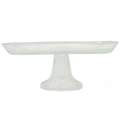 AML Home Collection Elegant Crystal Glass Cake Stand with Pedestal Base – Decorative Round Dessert Display Plate for Cakes, Cupcakes, Pastries, Fruits & Appetizers – Durable Clear Glass Serving Platter for Weddings, Parties & Home Decor (p155911) - Damoo