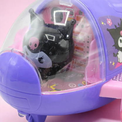 Kuromi Stunt Airplane Toy with Lights & Music – 360° Rotation, Automatic Lifting & Lowering, Battery Operated Airplane for Kids