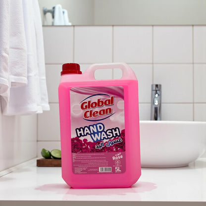 Global Clean Rose Hand Wash – 5L – Softening & Refreshing Liquid Soap with Long-Lasting Floral Scent - Damoo