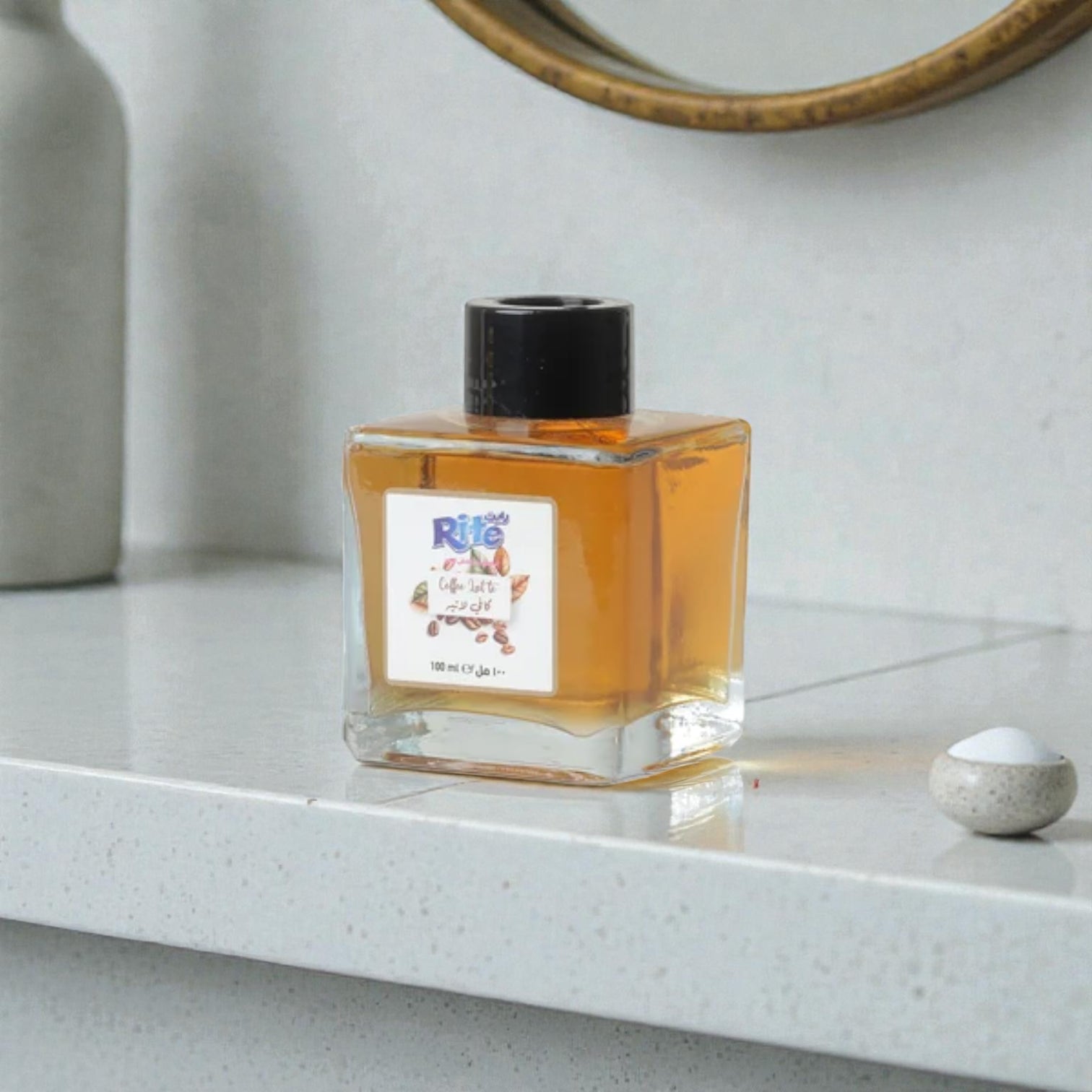 Rite Coffee Latte Reed Diffuser – Long-Lasting Home Fragrance with Decorative Glass Bottle – 100ml Room Freshener - Damoo