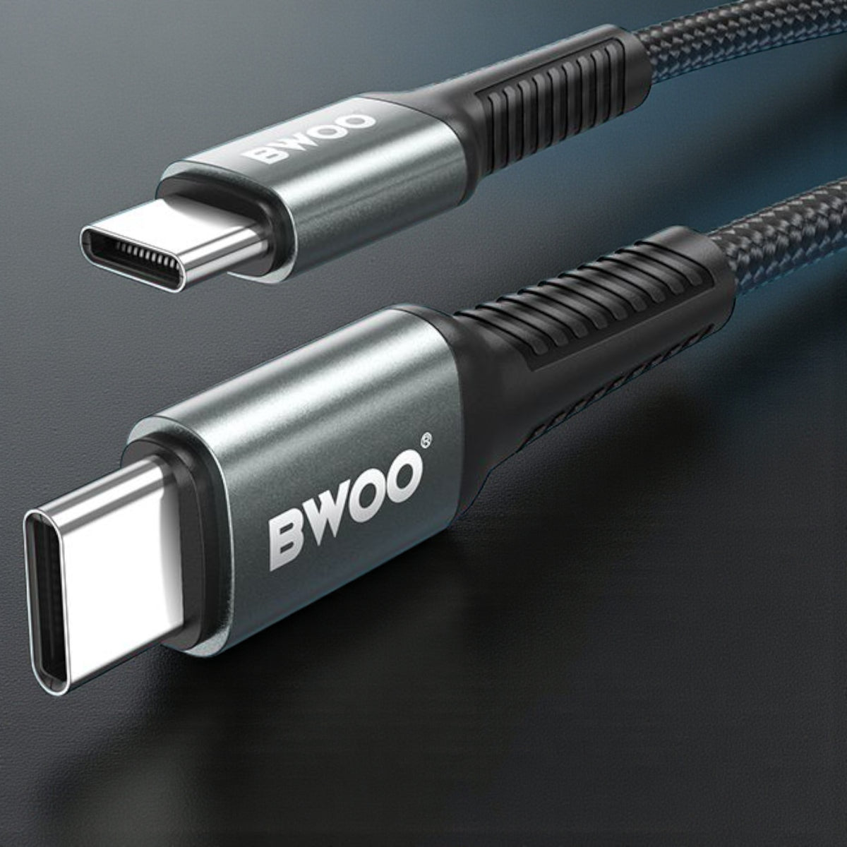 BWOO Type-C to Lightning Fast Charging Cable 27W PD – 2M Braided Nylon, Metal Connectors, 480Mbps Data Sync – Durable USB-C to Lightning Cable for iPhone & iPad (Black)