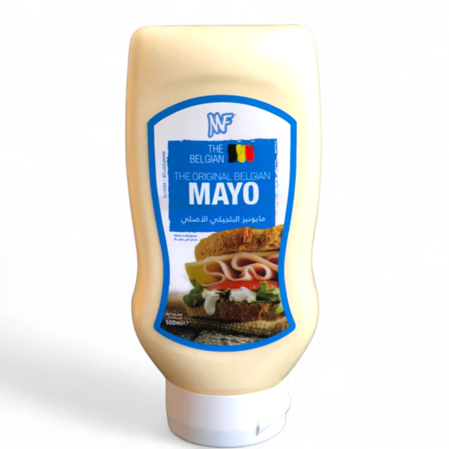 MF The Original Belgian Mayonnaise 500ml – Authentic Creamy European Mayo in Easy Squeeze Bottle – Perfect for Sandwiches, Burgers, Fries, Dips & Salads - Damoo