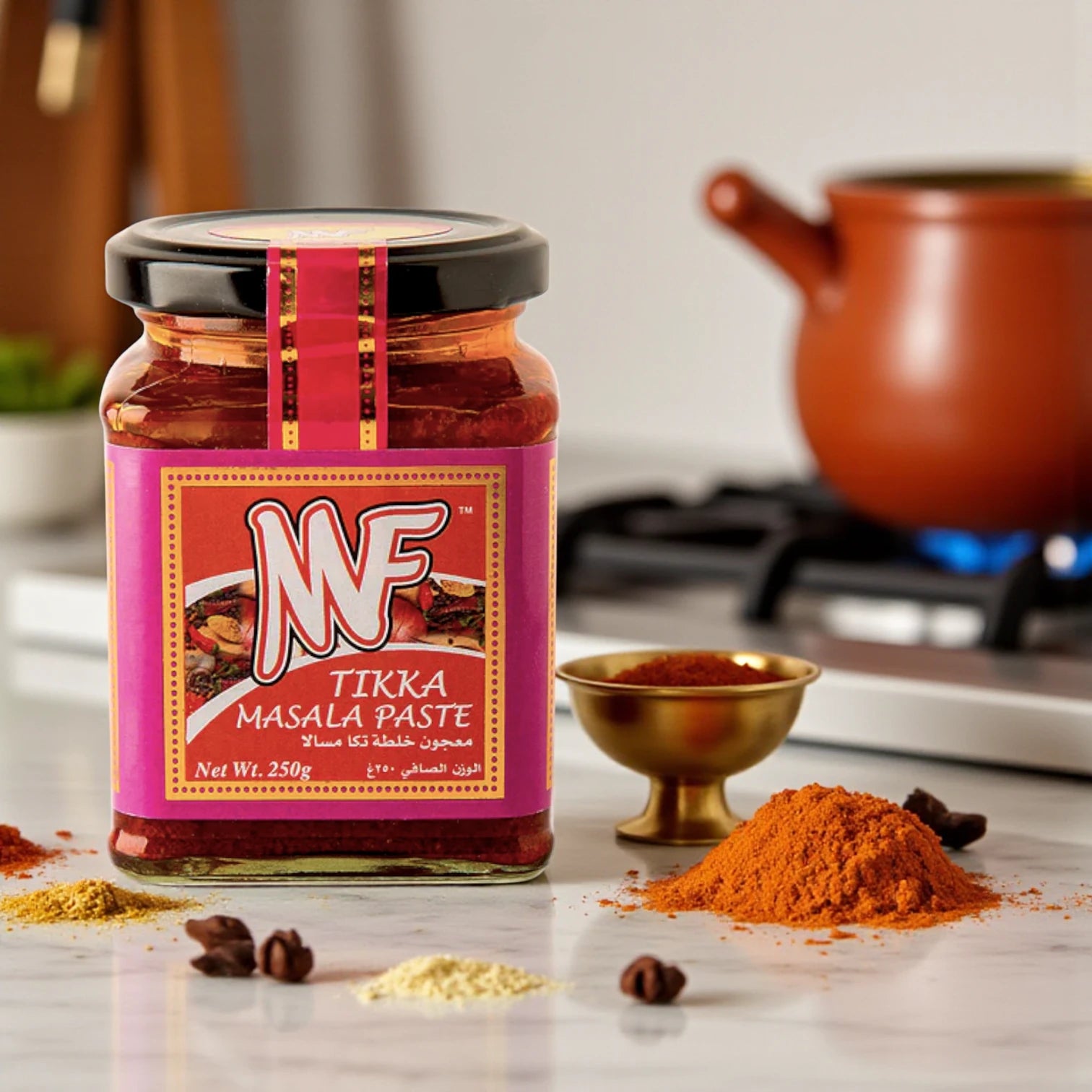 MF Tikka Masala Paste – 250g | Authentic Indian Cooking Paste for Rich, Creamy Curry Flavor | Halal, Vegetarian, No MSG - Damoo