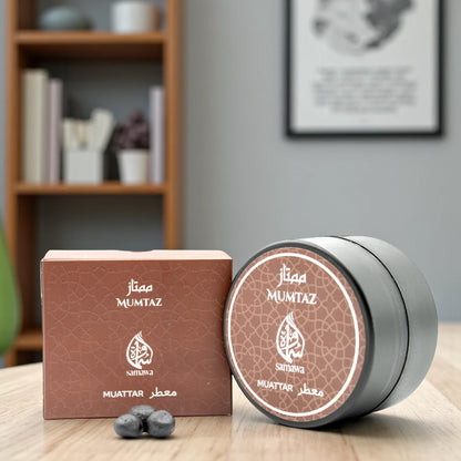 Samawa Muattar Mumtaz Premium Bakhoor – 40g Oud, Musk & Cardamom Incense Blend for Home & Ritual Use | Elegant Arabic Fragrance - Damoo