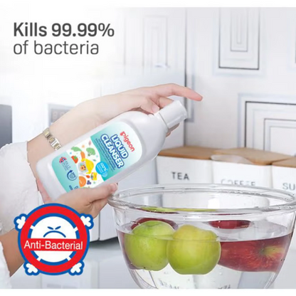 Pigeon Liquid Cleanser for Baby Accessories, Fruits & Vegetables – 450ml | Kills 99.99% Bacteria, Food Grade, Safe for Newborn Use (0+ Months) - Damoo