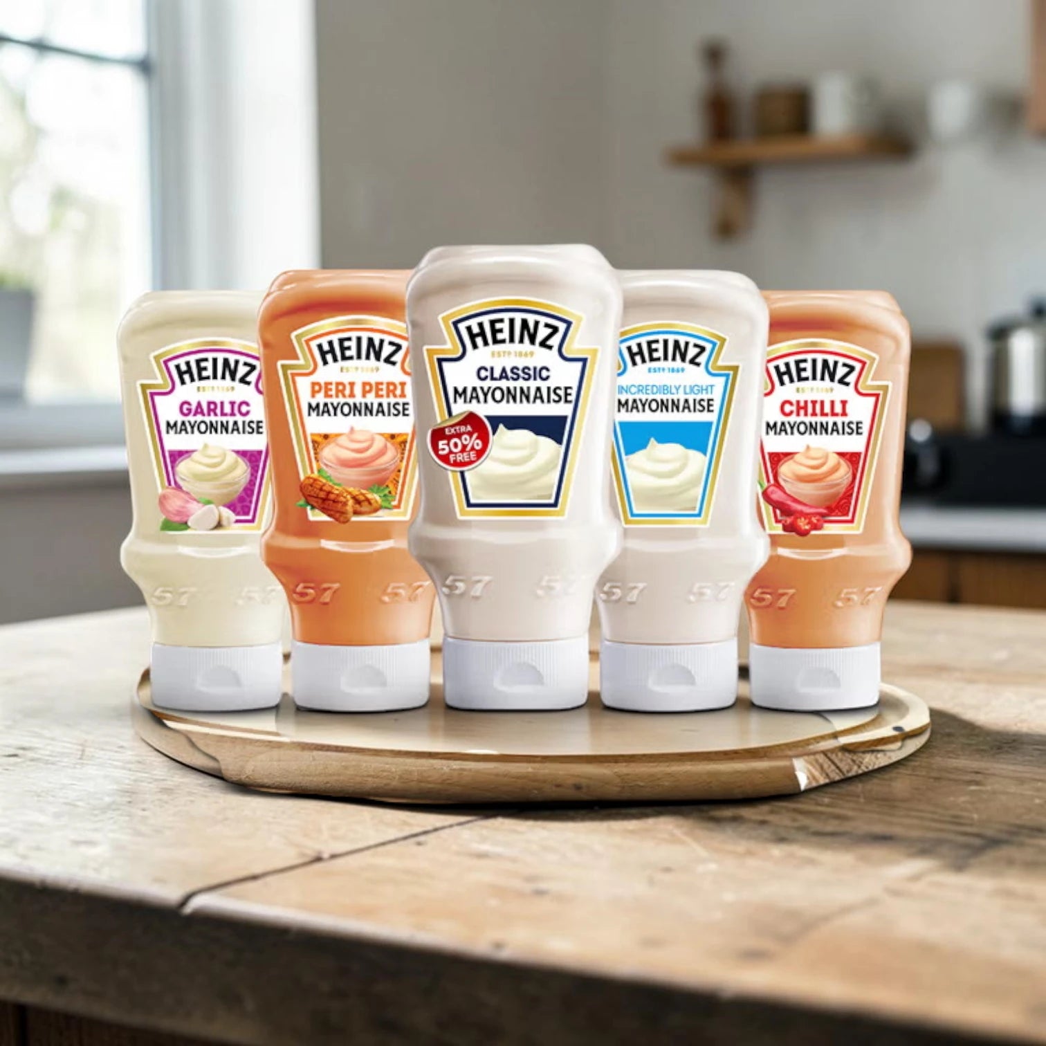 Heinz Garlic Mayonnaise Squeezy Bottle 310ml, Creamy Garlic Mayo Sauce, Smooth Sandwich Spread, Dip for Fries Burgers Wraps & Salads - Damoo