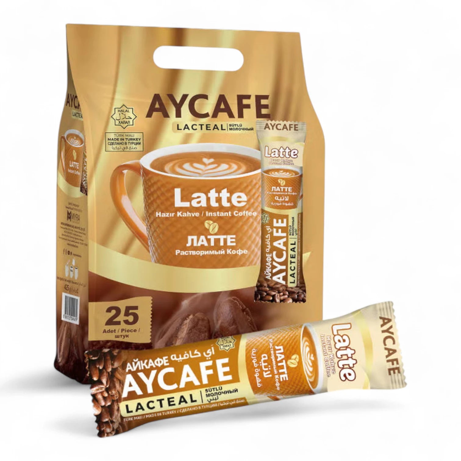 Aycafe Instant Latte Coffee – 25 Sachets | Smooth & Milky Café-Style Coffee Mix | Dark Roast with Real Milk & Premium Beans - Damoo