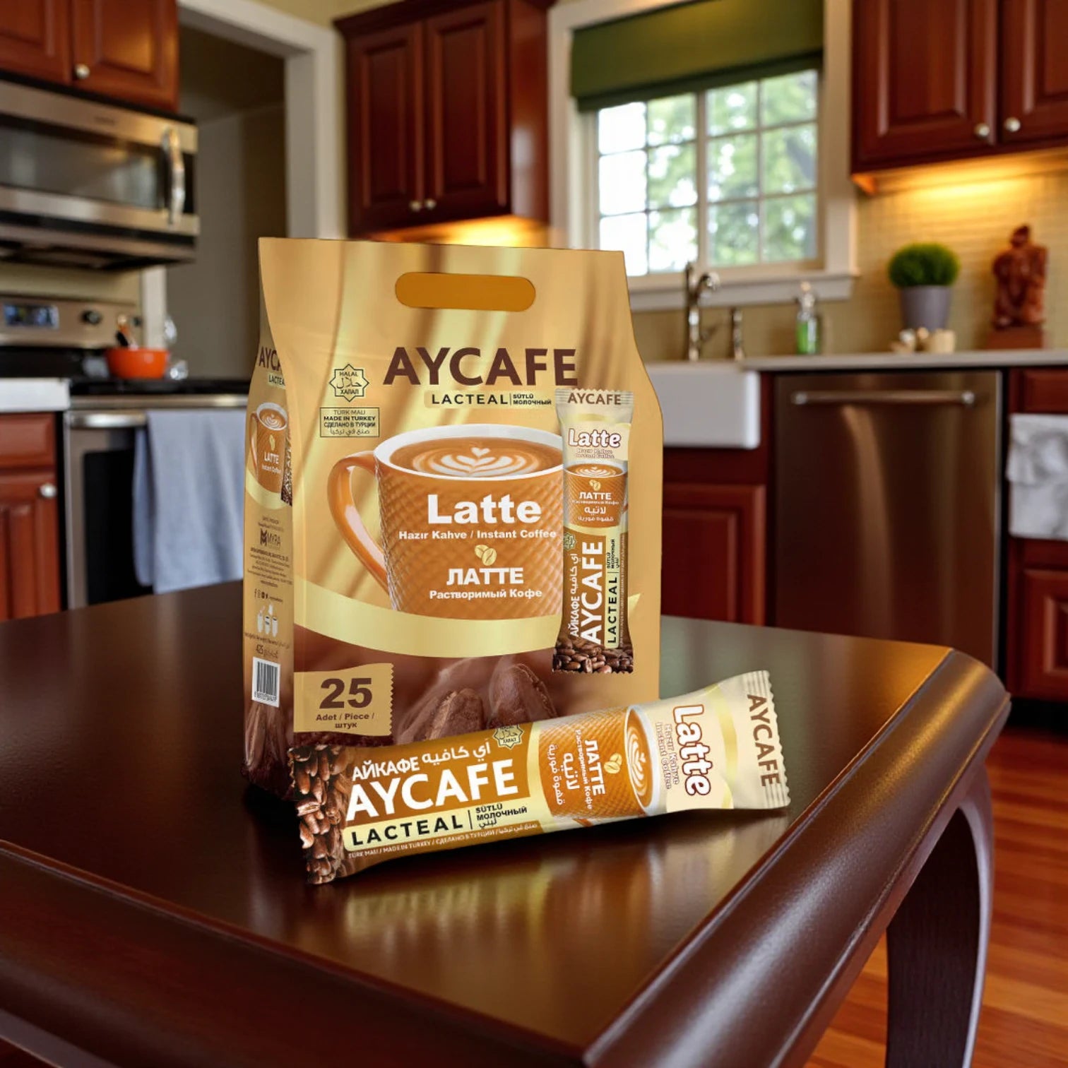 Aycafe Instant Latte Coffee – 25 Sachets | Smooth & Milky Café-Style Coffee Mix | Dark Roast with Real Milk & Premium Beans - Damoo