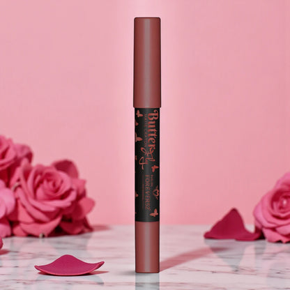 Forever52 Butterfly Matte Lip Crayon – Blue Berry Shade NB009, Semi-Matte Long-Lasting Lip Color, Highly Pigmented & Smooth Application - Damoo