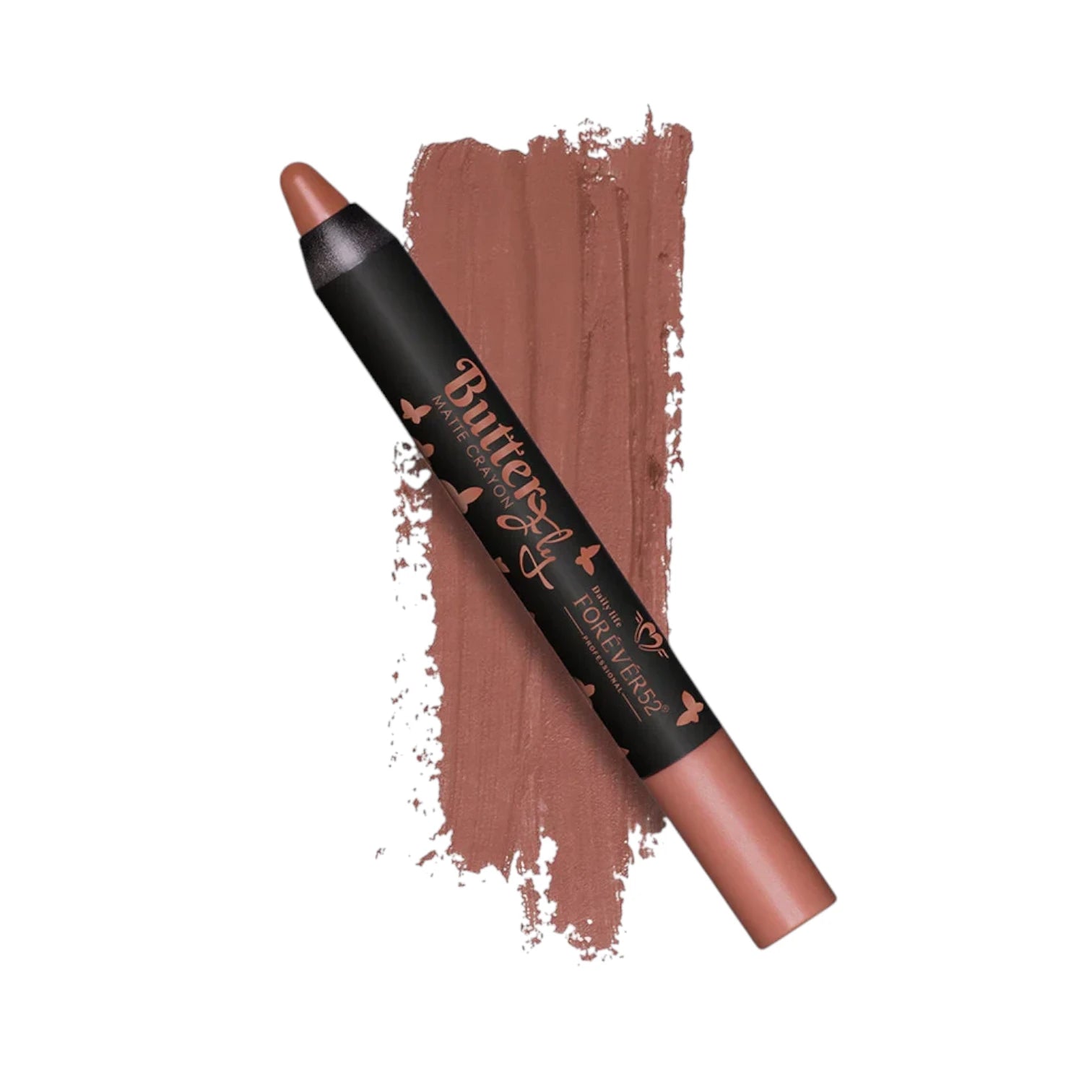 Forever52 Butterfly Matte Lip Crayon – Rosewood Shade NB010, Semi-Matte Long-Lasting Lip Color, Highly Pigmented & Smooth Crayon Application - Damoo