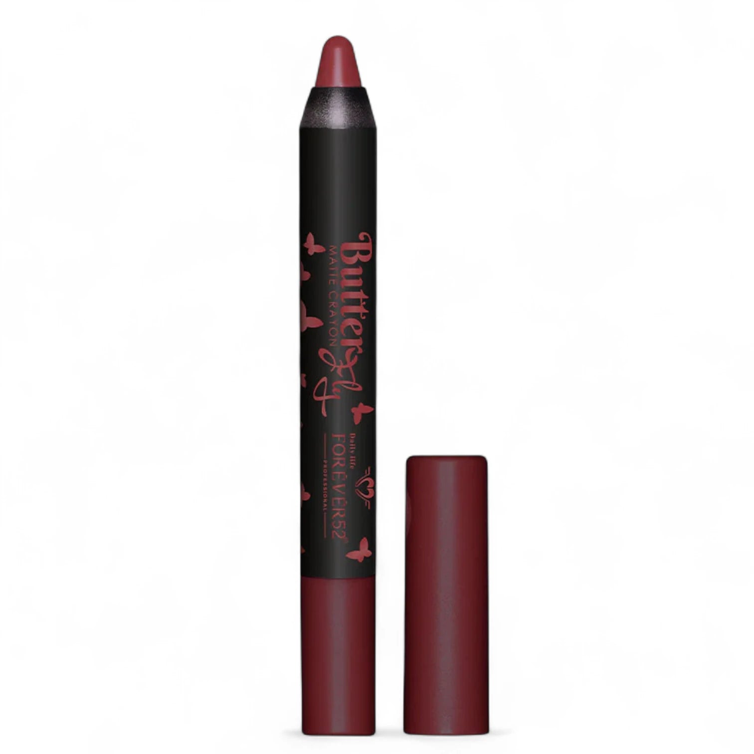 Forever52 Butterfly Matte Lip Crayon – Chili Red Shade NB013, Semi-Matte Long-Lasting Lip Color, Highly Pigmented & Smooth Crayon Application - Damoo