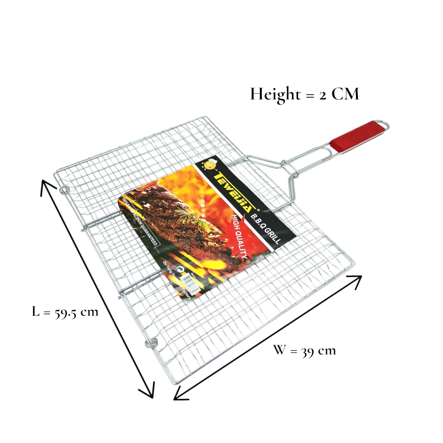 TEWEIJIA High Quality BBQ Grill Net  – Durable Stainless Steel Non-Stick Barbecue Grid for Grilling Meat, Fish & Vegetables