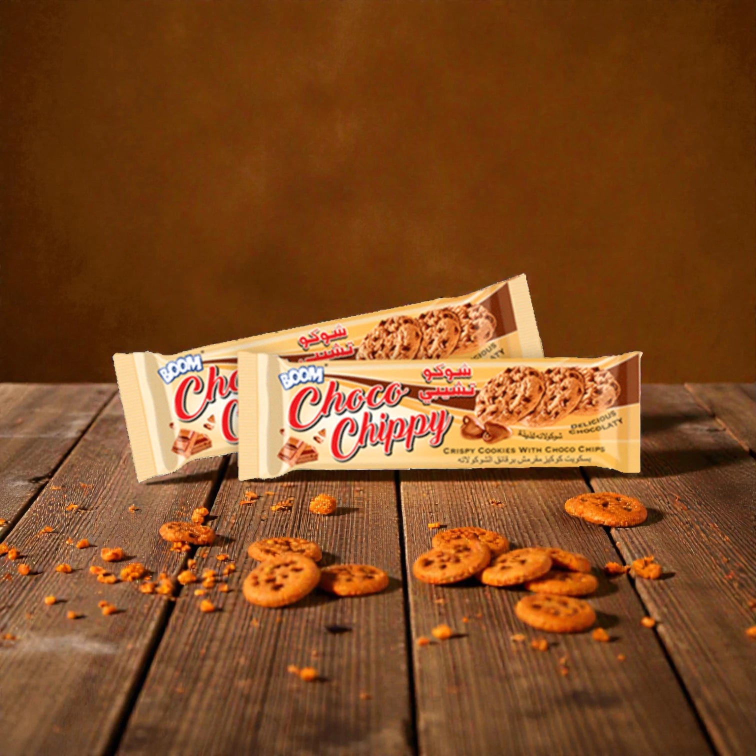 Boom Choco Chippy Cookies 24 Pack – Crispy Chocolate Chip Cookies with Crunchy Texture & Rich Chocolaty Flavor - Damoo