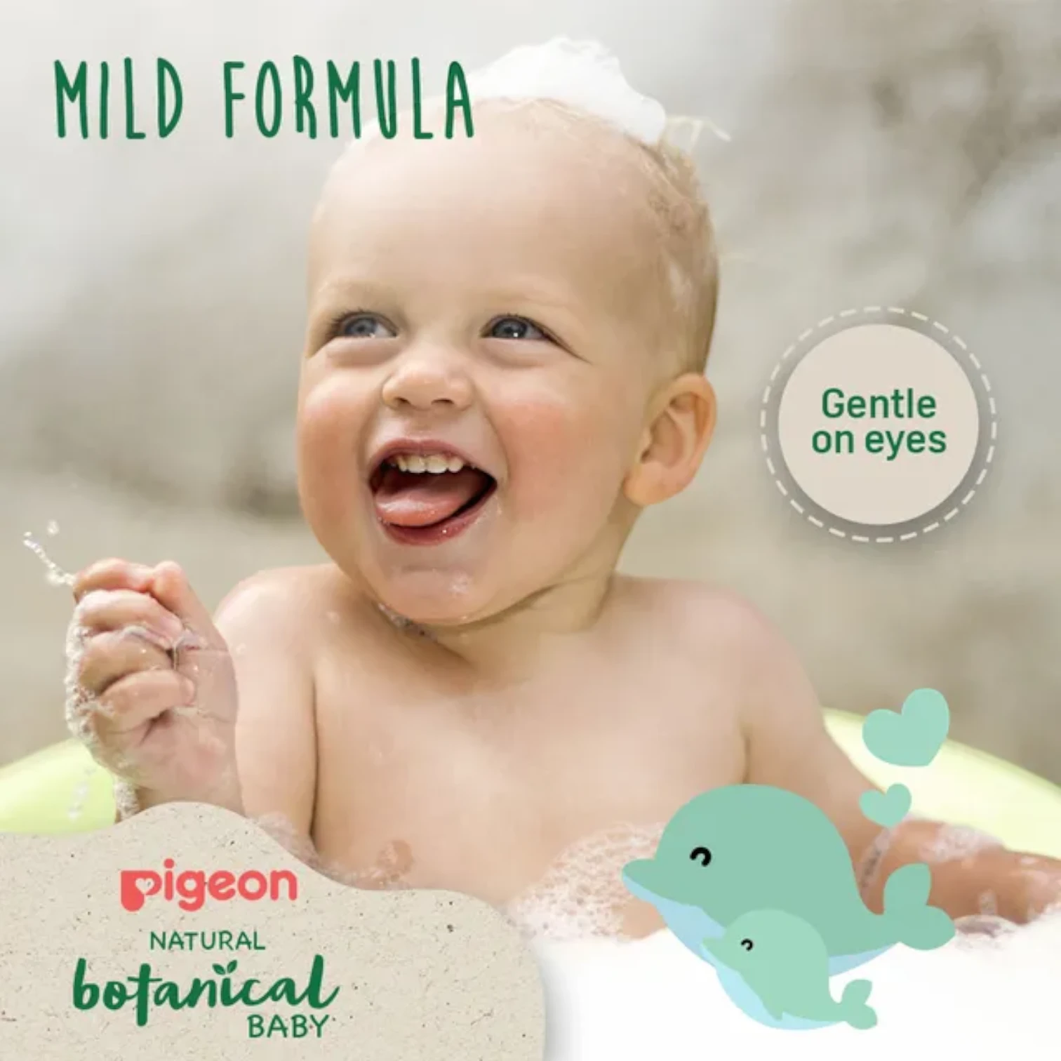 Pigeon Natural Botanical Baby Shampoo – 200ml | Gentle Formula with Argan, Olive & Chamomile | Hypoallergenic & Tear-Free for Newborns - Damoo