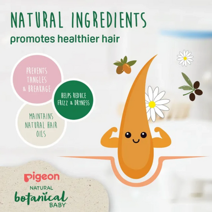 Pigeon Natural Botanical Baby Shampoo – 200ml | Gentle Formula with Argan, Olive & Chamomile | Hypoallergenic & Tear-Free for Newborns - Damoo