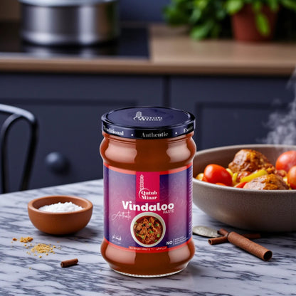 Qutub Minar Vindaloo Paste – 300g | Spicy, Authentic Indian Curry Marinade | No MSG, No Preservatives, Halal - Damoo