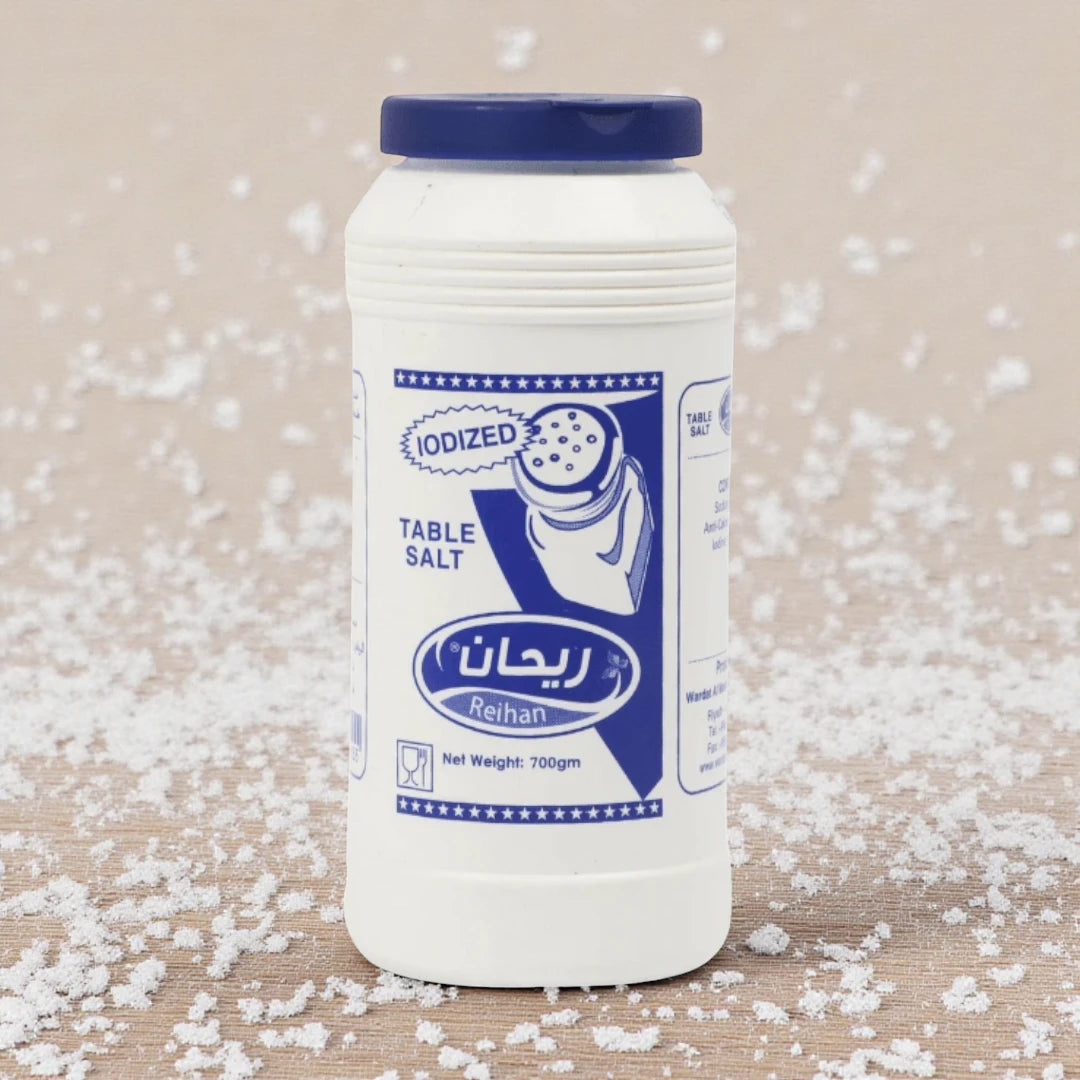 Reihan Table Salt 700g Pack of 2 – Premium Iodized Fine Salt for Cooking, Baking & Seasoning - Damoo