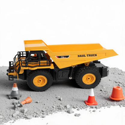 H Star Remote Control Haul Mining Truck | 2.4GHz RC Engineering Dump Truck Toy with 9CH Full Functions, Sound Effects & Lights – Kids Construction Vehicle Gift