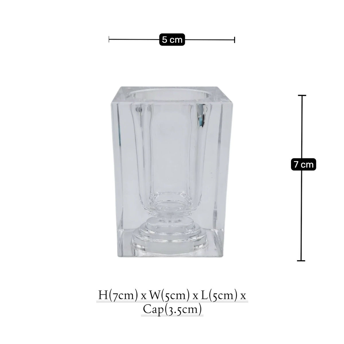 Clear Acrylic Toothpick Holder, Multi-Purpose Cotton Swab & Pen Holder (8H x 5L x 5W CM), Stylish Tabletop Organizer – Available in 2 Designs - Damoo