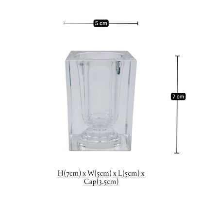 Clear Acrylic Toothpick Holder, Multi-Purpose Cotton Swab & Pen Holder (8H x 5L x 5W CM), Stylish Tabletop Organizer – Available in 2 Designs - Damoo