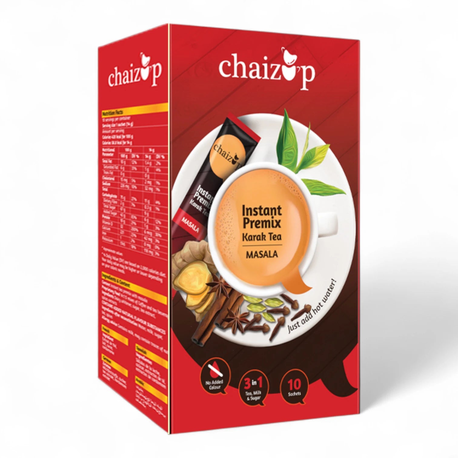 Chaizup Instant Masala Tea Premix – 10 Sachets | Authentic Indian Chai with Spices | 1-Min Easy Brew | Travel-Friendly, 200g - Damoo