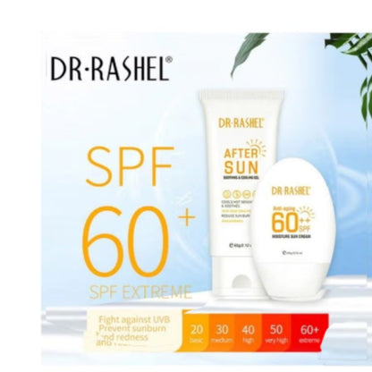 Dr. Rashel Anti-Aging Sun Protection Kit SPF 60++ – Moisturizing UVA/UVB Defense for Face & Body – 2-Piece Set - Damoo