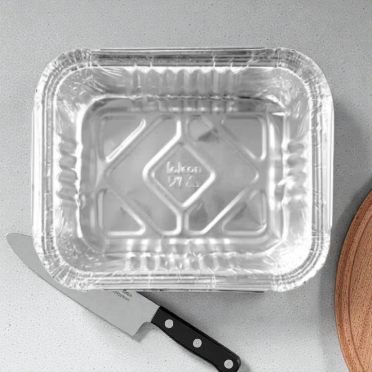 Falcon Extra Thick Aluminium Food Storage Containers with Lid – Oven Safe Disposable Trays for Cooking, Grilling & Food Storage (Pack of 10) - Damoo