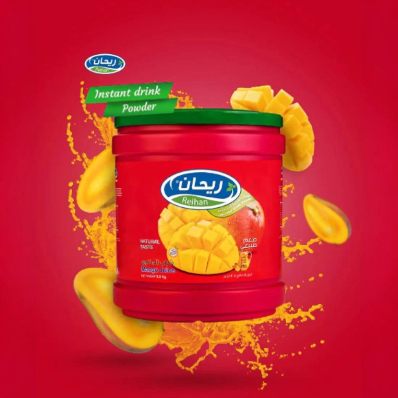 Reihan Mango Instant Drink Powder – 2kg | Rich in Vitamin C | Refreshing Tropical Juice Mix | Easy to Prepare, No Blending - Damoo