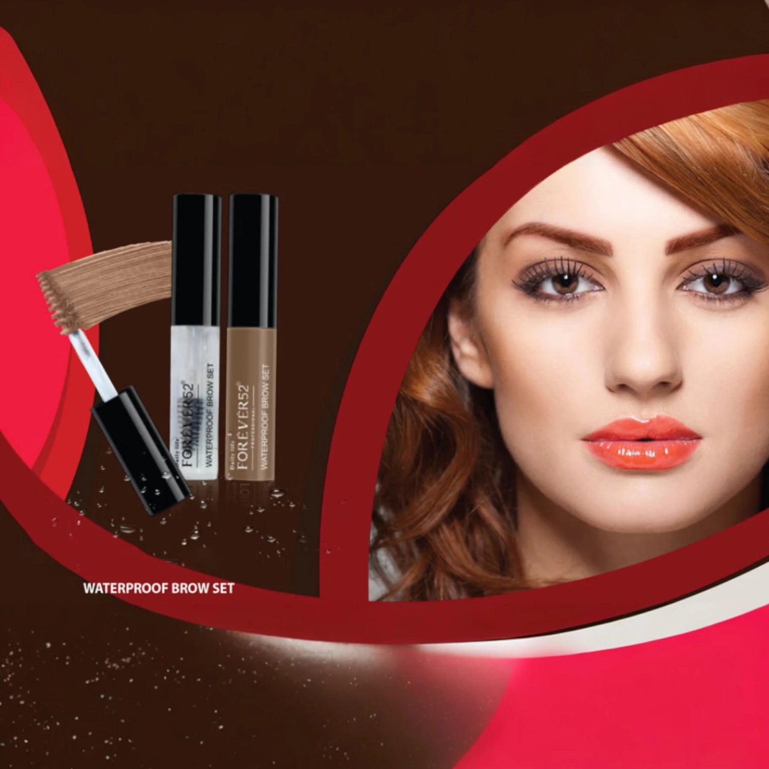 Forever52 Waterproof Brow Set – Coal Brown (WBS006) | Long-Lasting Brush-On Brow Gel, Smudge-Proof, Sweat-Resistant & Natural Finish - Damoo