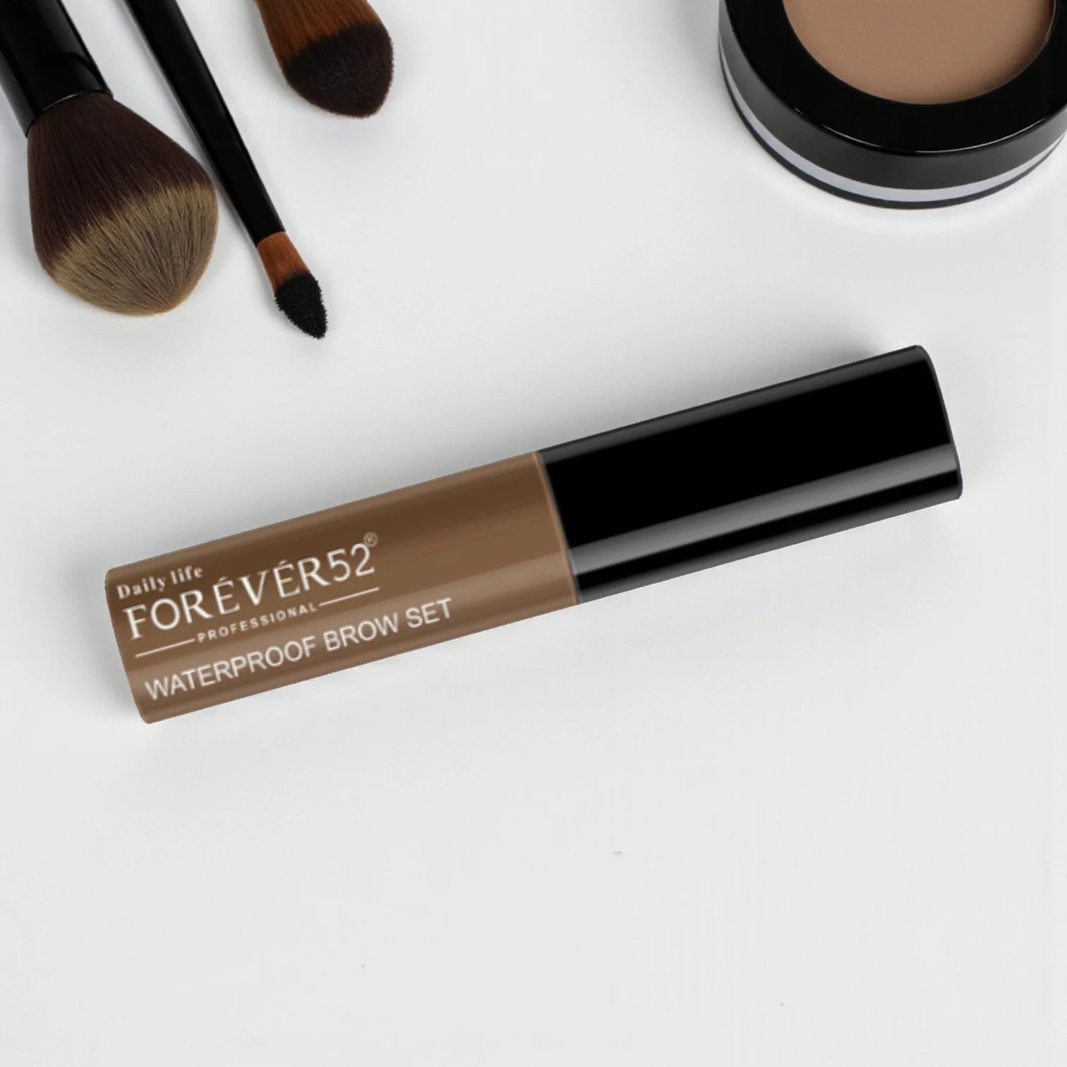 Forever52 Waterproof Brow Set – Coal Brown (WBS006) | Long-Lasting Brush-On Brow Gel, Smudge-Proof, Sweat-Resistant & Natural Finish - Damoo