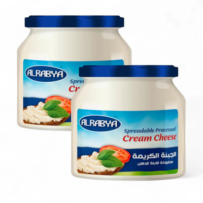 Al Rabya Cream Cheese Spread – 500g Glass Jar (Pack of 2) | Smooth, Mild & Delicious Everyday Spread - Damoo