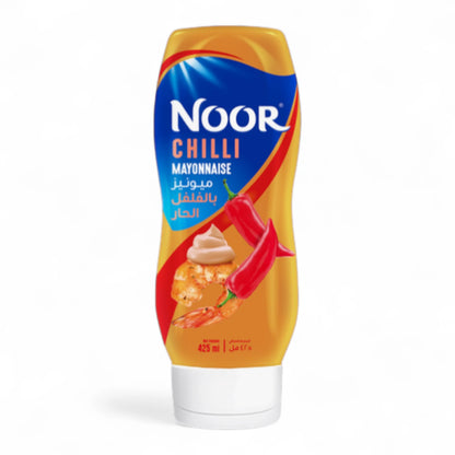 Noor Chili Mayonnaise – 295ml Squeezy Bottle | Spicy, Creamy Mayo with Real Egg Yolk & Chili | Perfect for Sandwiches, Fries, and Dips - Damoo