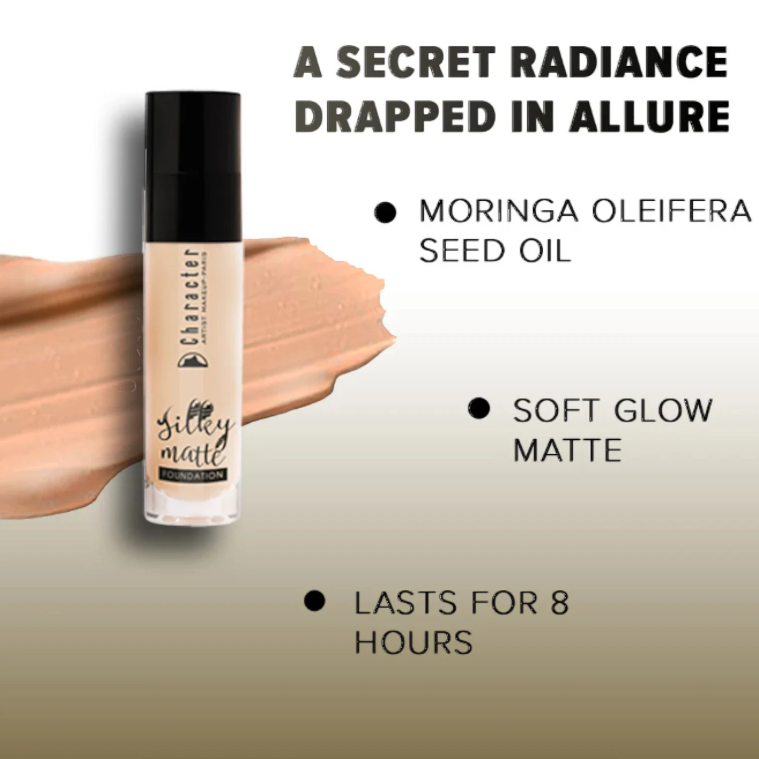 Character Silky Matte Foundation - Haifa (SMF002) | Water-Based, Oil-Free, 86% Skincare Formula, Long-Lasting 8-Hour Coverage, Hydrating & Anti-Inflammatory - Damoo